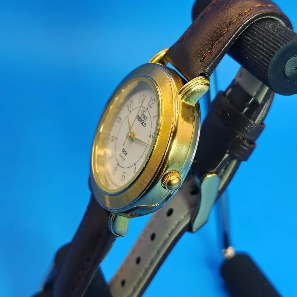 Vintage 1994 Timex 36mm Gold Tone Mens Quartz Dress Watch Restored (No Indiglo)